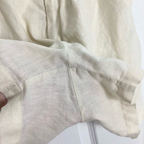 NWOT DISSH Shorts Women AUS-10 US~6~8 Waist 28”Linen Ivory Pleated Faux-Pockets - Picture 9 of 14